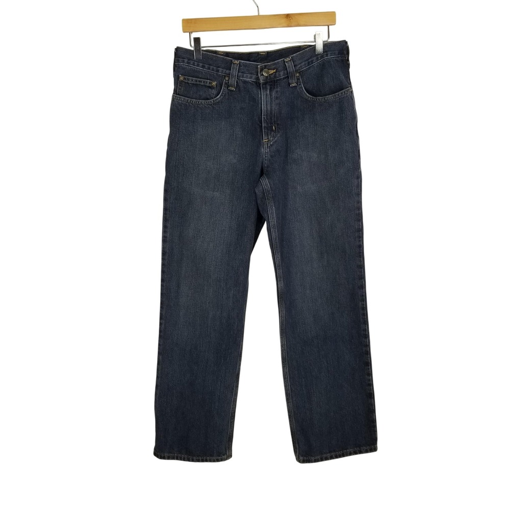 Carhartt Mens Relaxed Fit Straight Leg‎ Dark Wash Denim Jeans 32x29 Workwear
